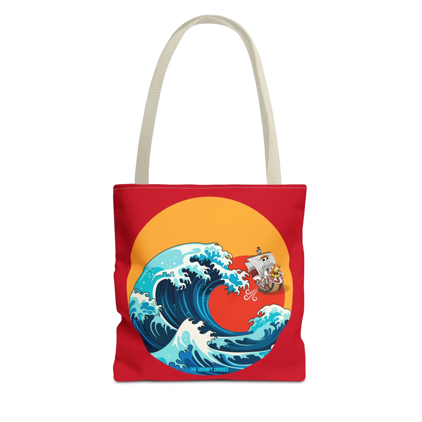 One Piece - Riding the Wave Dark Red Tote Bag
