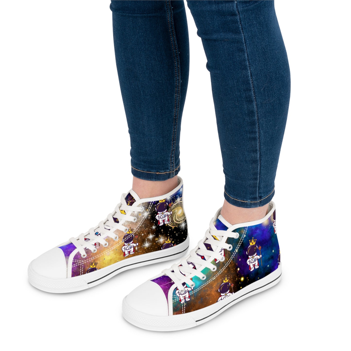 The Grumpy Cookies - Space King Women's Black High Top Sneakers