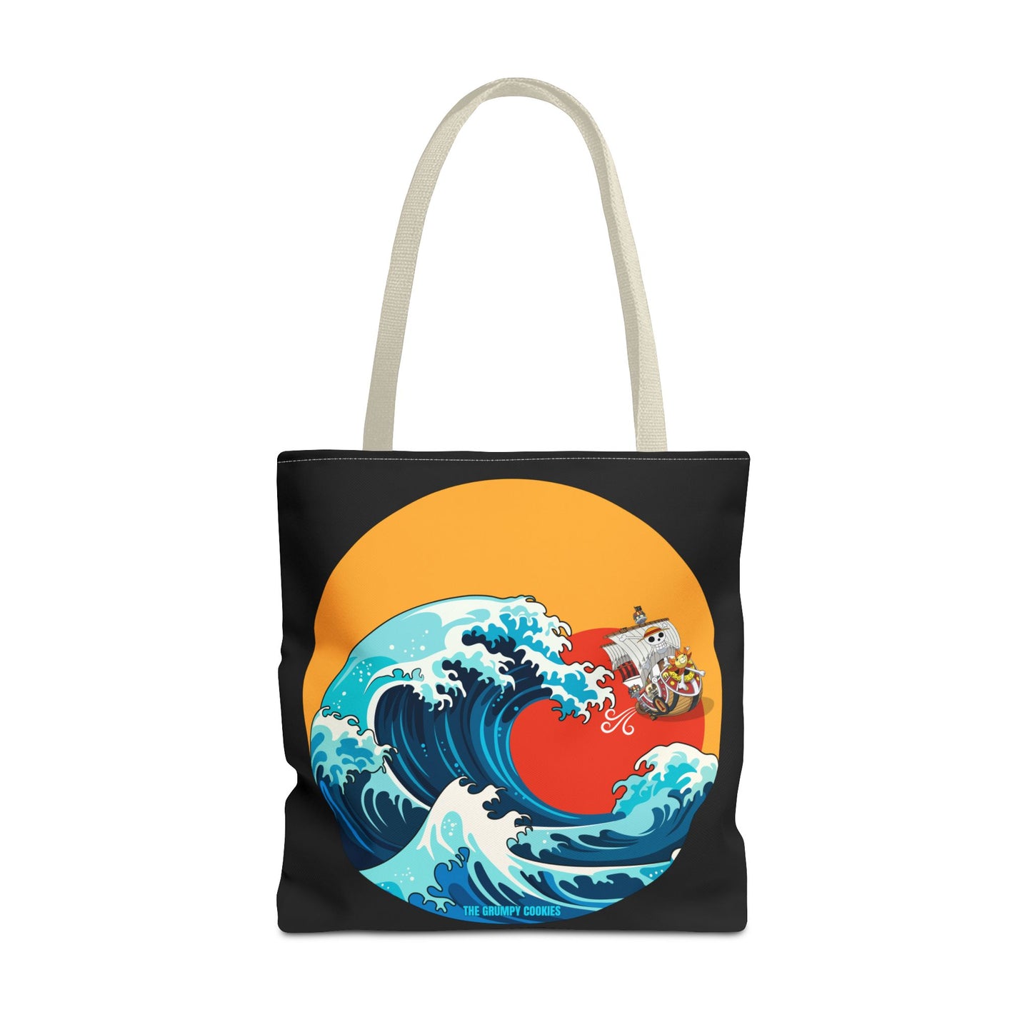 One Piece - Riding the Wave Black Tote Bag