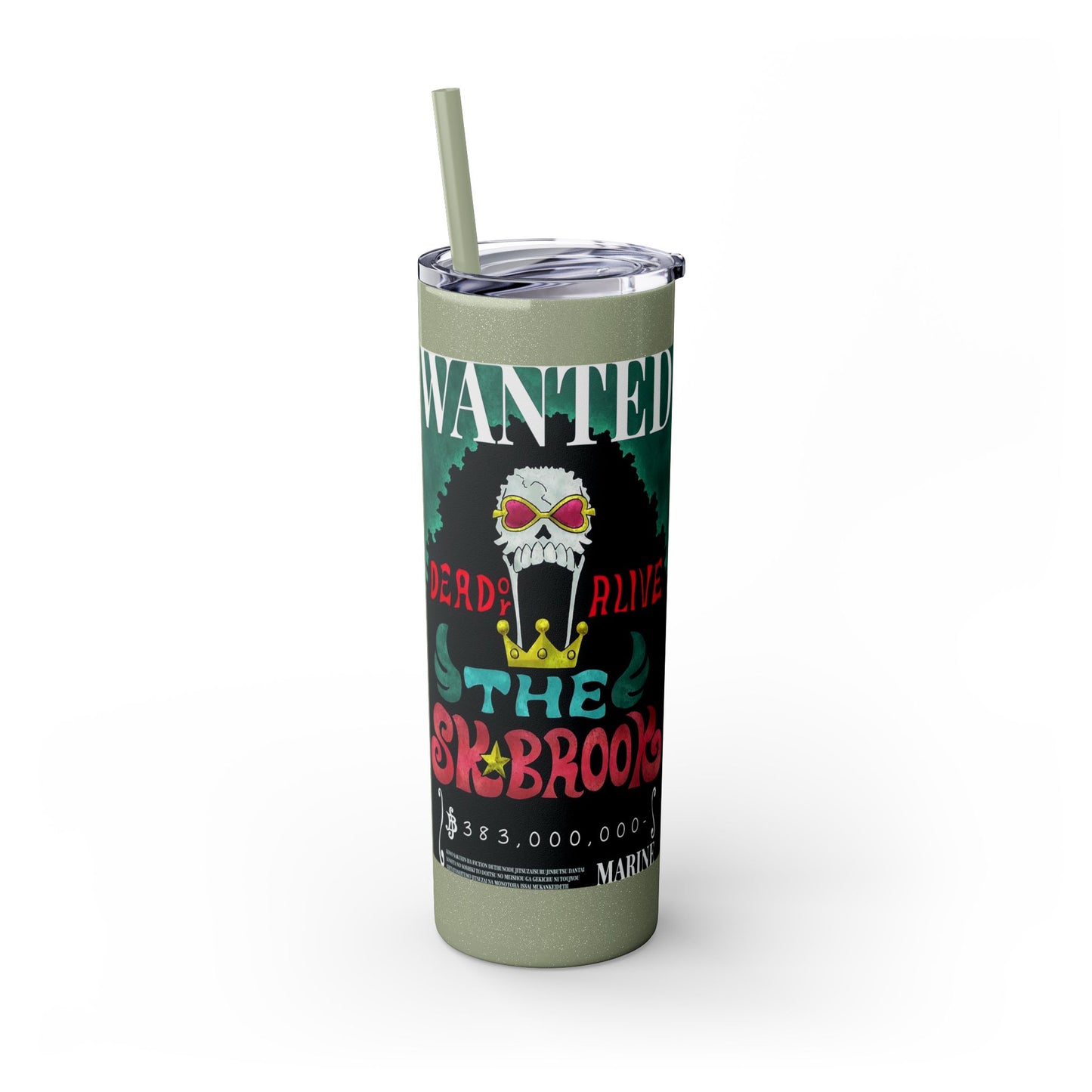 One Piece - Brook Wanted Poster Tumbler with Straw, 20oz