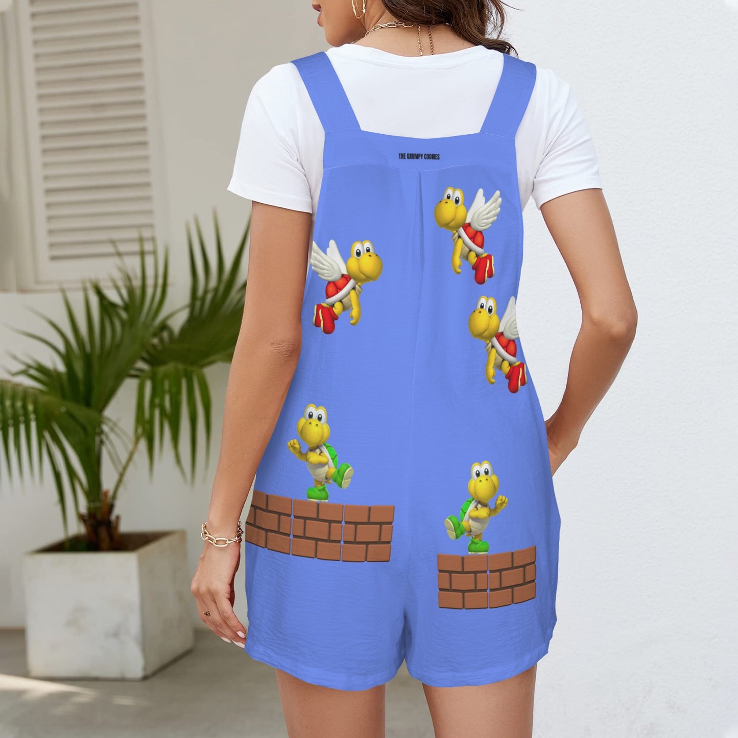 Mario Bros. - Super Mario Lakitu Women's Pocket Bib Short Romper