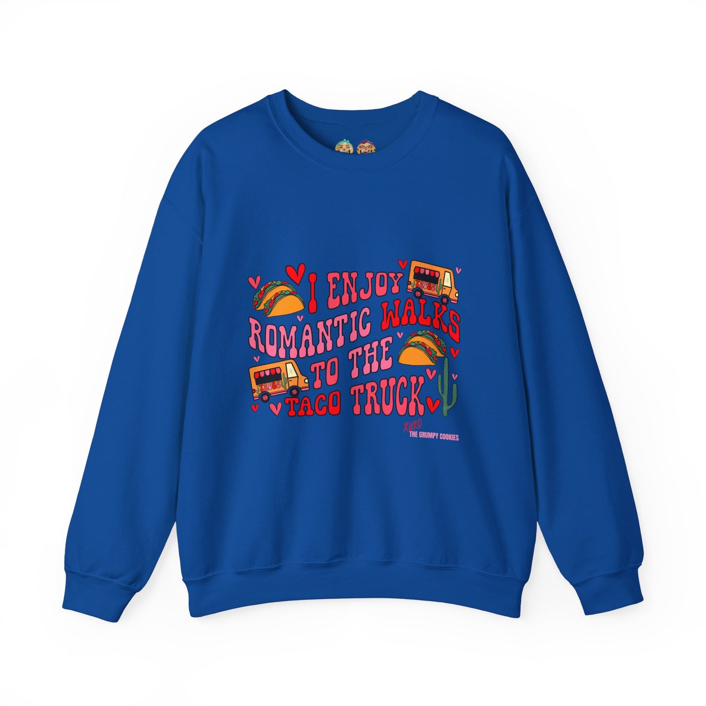 The Grumpy Cookies - Romance = Tacos Unisex Heavy Blend™ Crewneck Sweatshirt