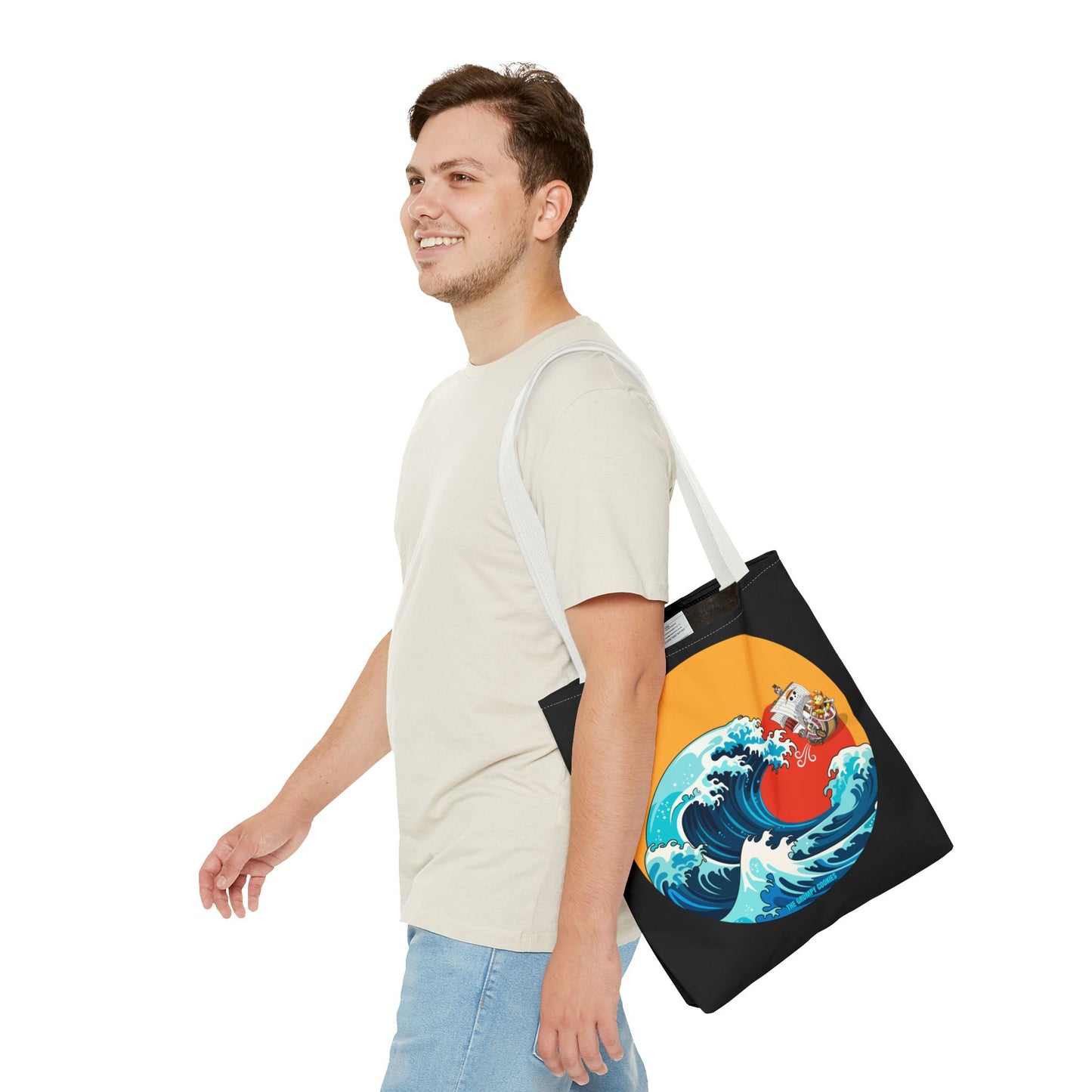 One Piece - Riding the Wave Black Tote Bag