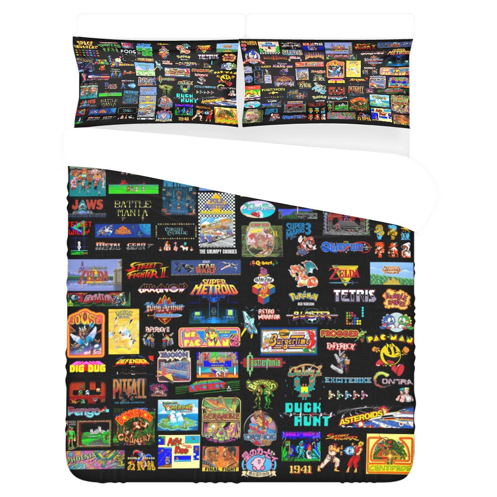 The Grumpy Cookies - Old School Gamer 3-Piece Queen Bedding Set