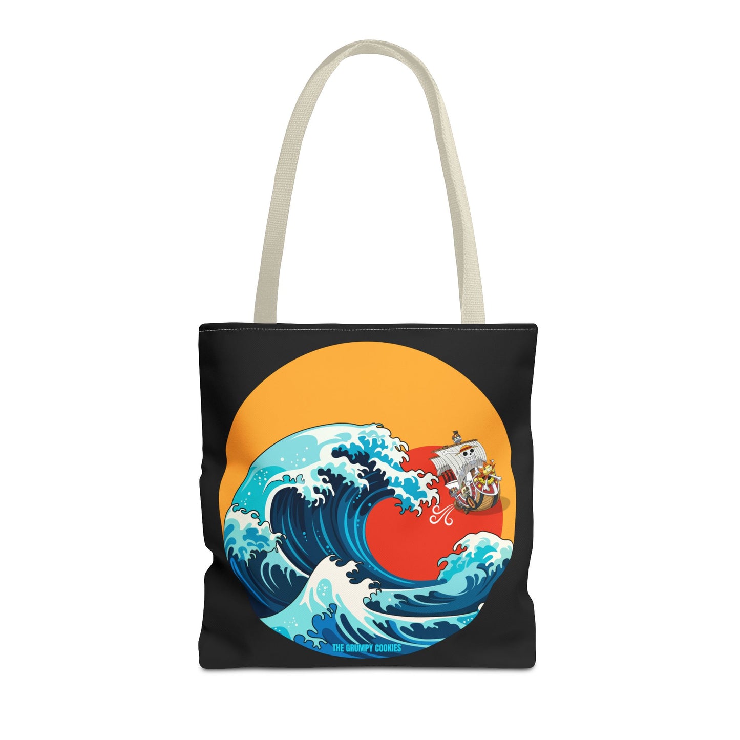 One Piece - Riding the Wave Black Tote Bag