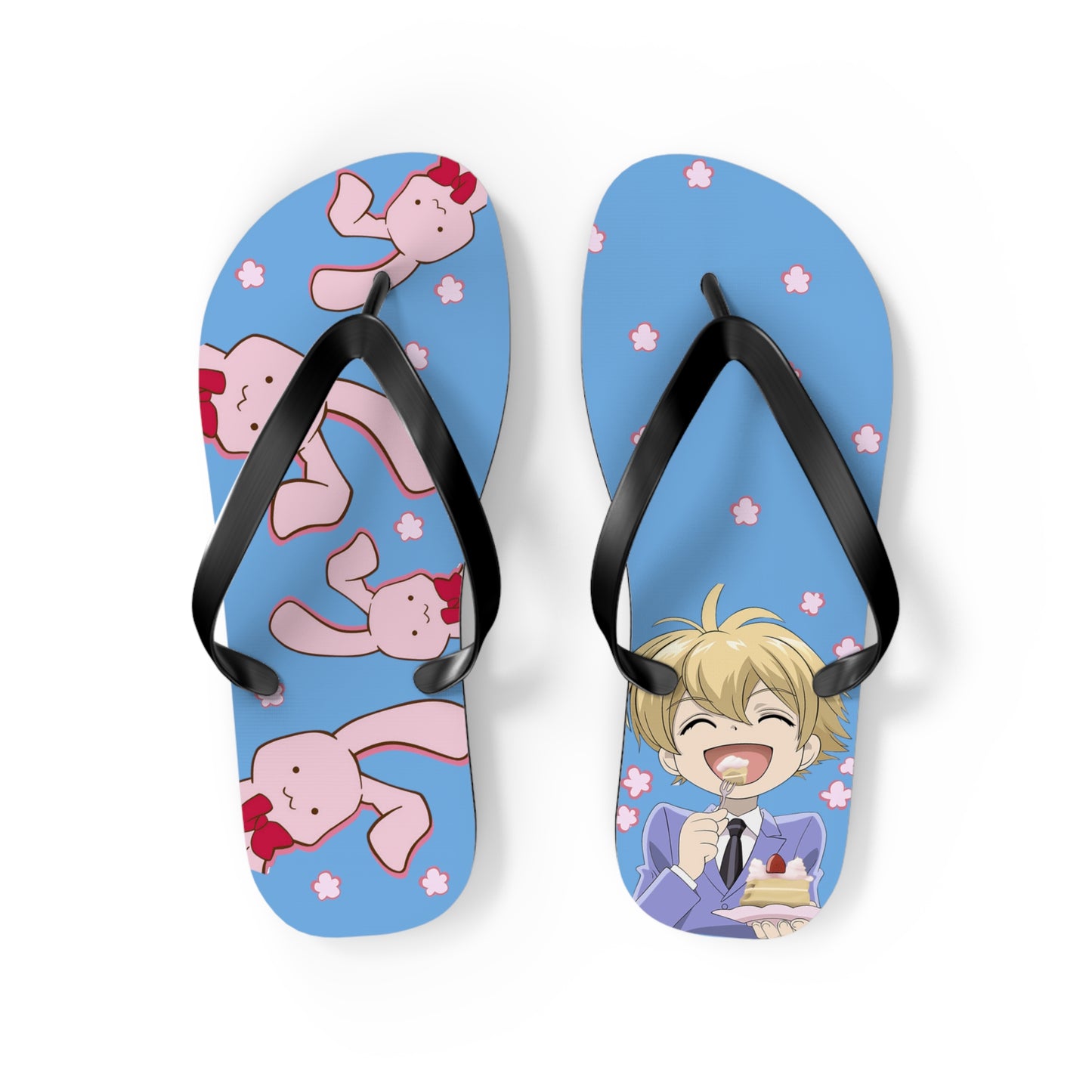 Ouran High School Host Club - Honey-Kun loves Usa-Chan and Cakey Unisex Flip Flops