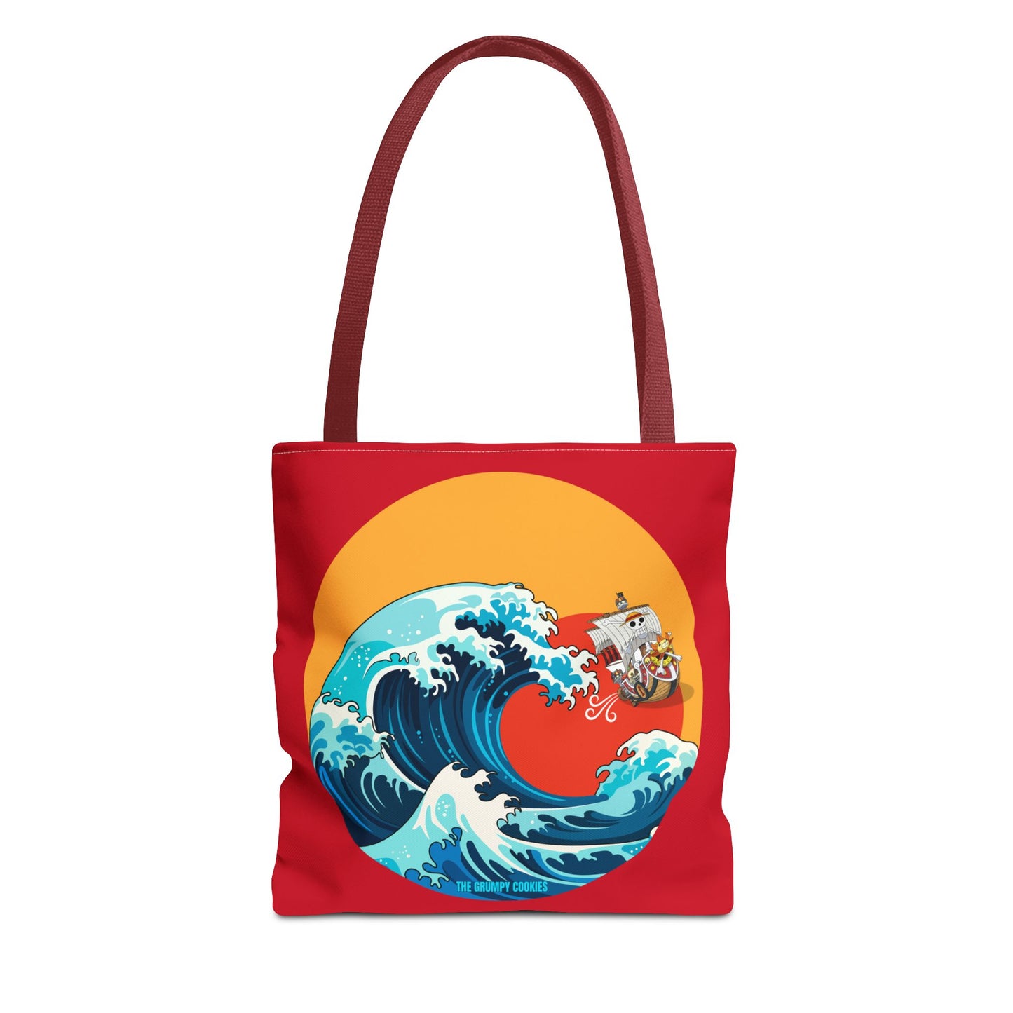 One Piece - Riding the Wave Dark Red Tote Bag