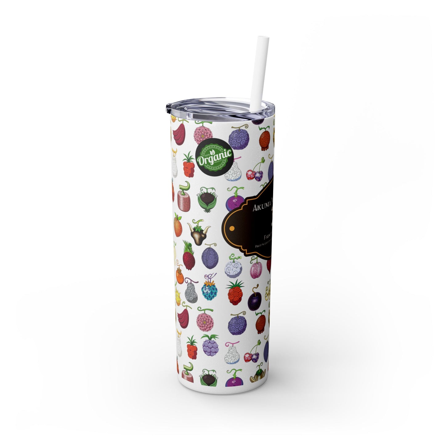 One Piece - Organic Devil Fruit 20oz Skinny Tumbler with Straw