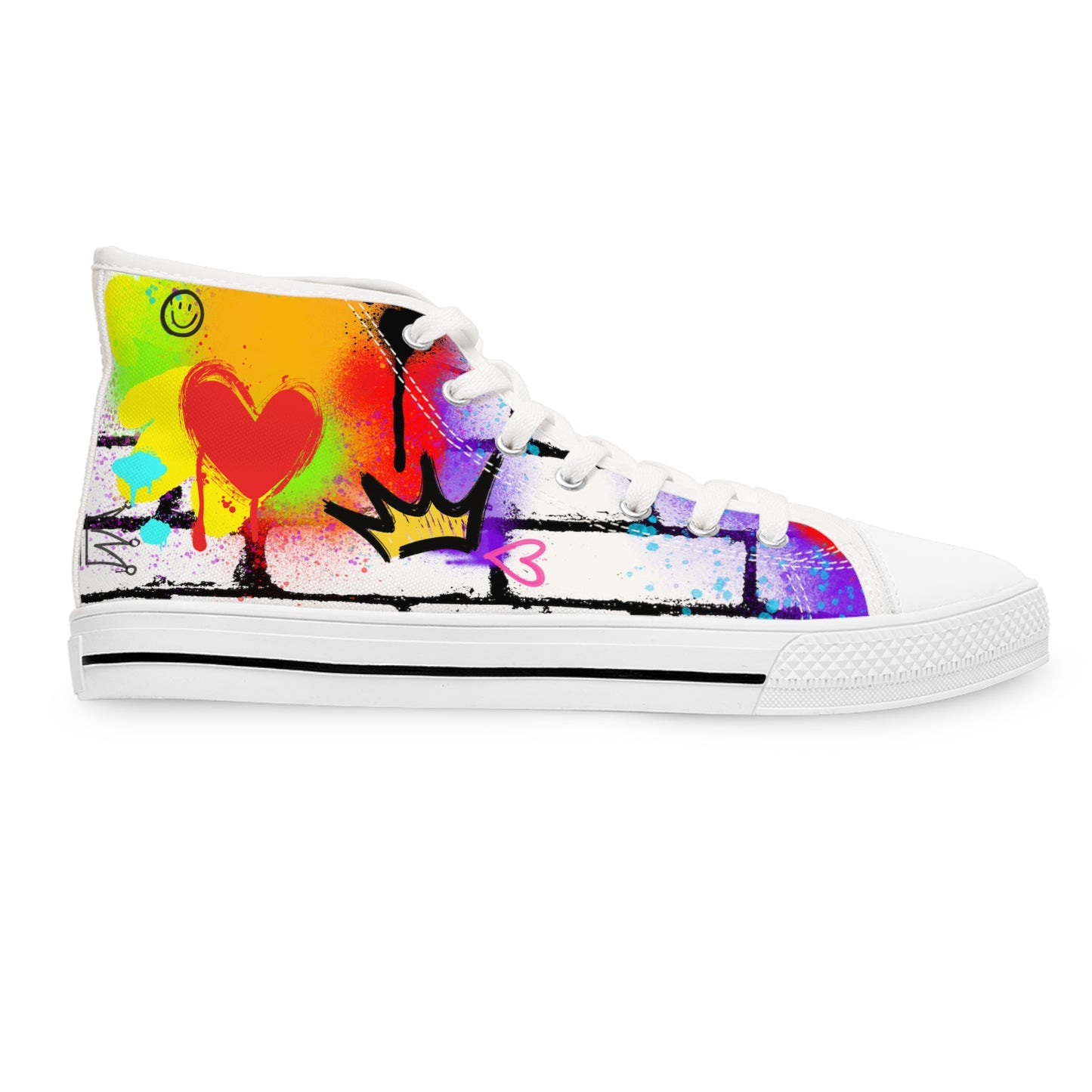 The Grumpy Cookies - Graffiti Women's White High Top Sneakers