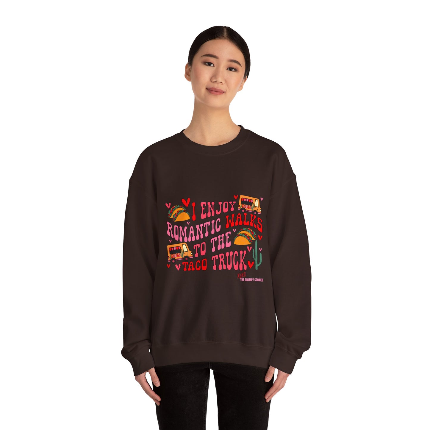 The Grumpy Cookies - Romance = Tacos Unisex Heavy Blend™ Crewneck Sweatshirt