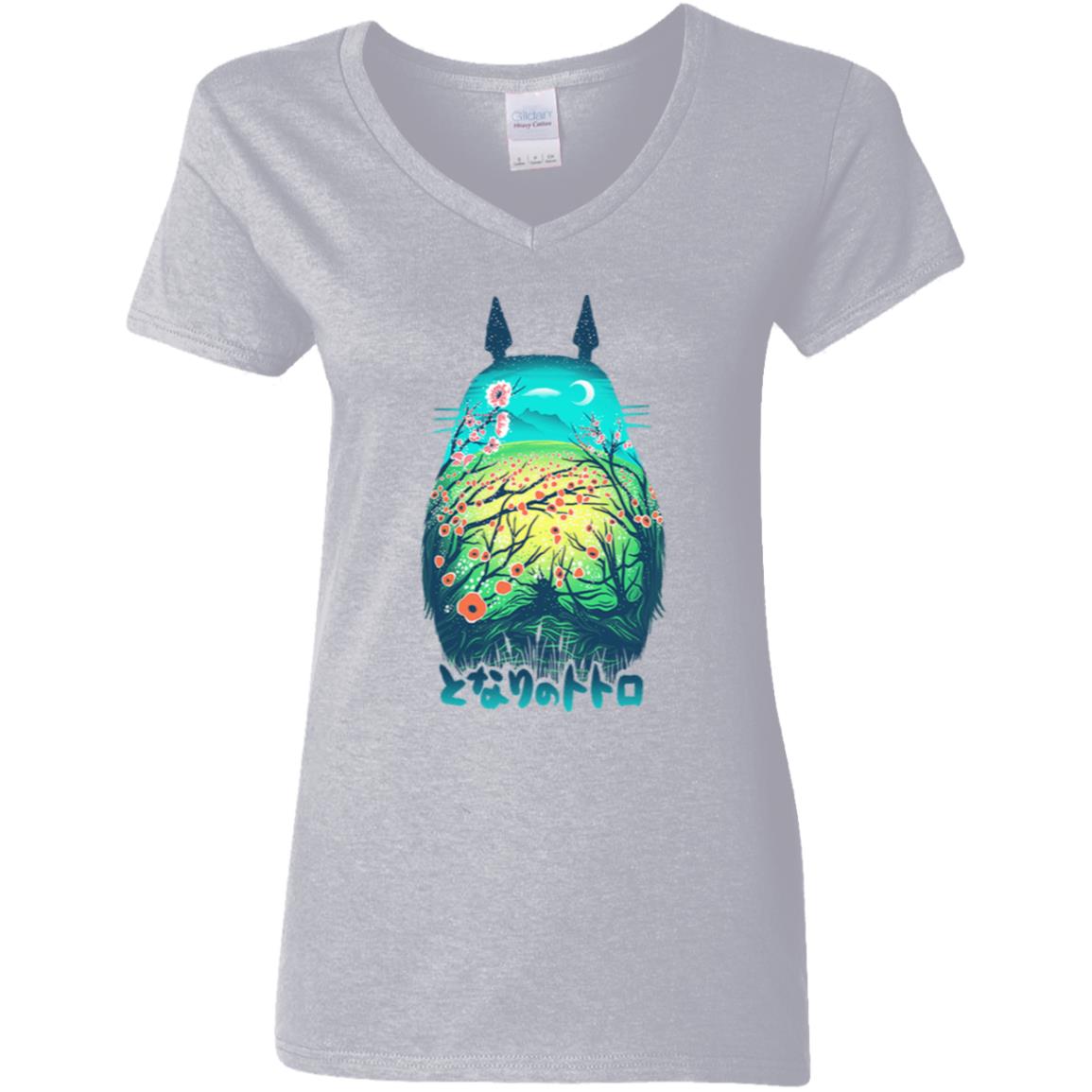 Studio Ghibli - My Neighbor Totoro - Totoro Garden V-Neck T-Shirt