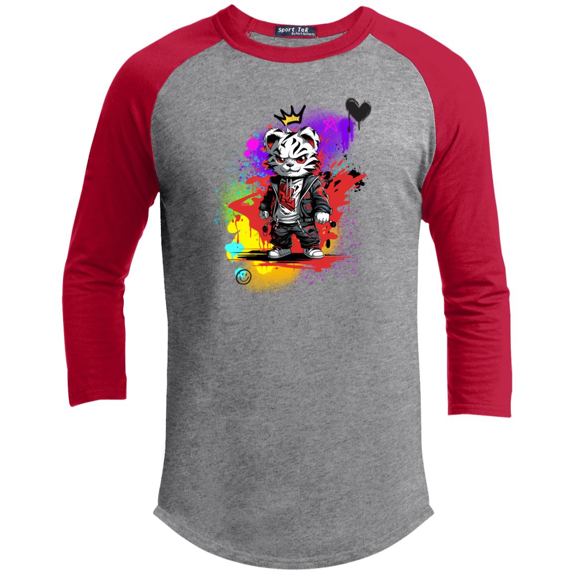 The Grumpy Cookies - Felix the White Tiger Youth 3/4 Raglan Sleeve Shirt