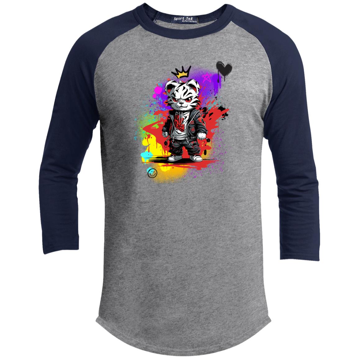 The Grumpy Cookies - Felix the White Tiger Youth 3/4 Raglan Sleeve Shirt