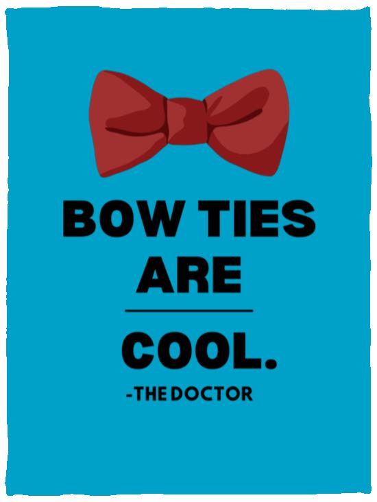Dr Who - Bow Ties Are Cool Cozy Plush Fleece Blanket - 30x40