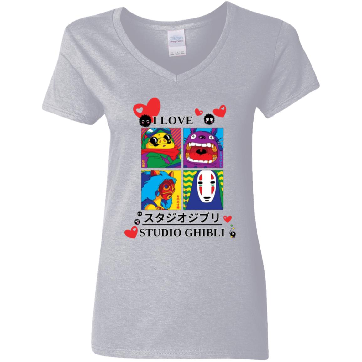 Studio Ghibli - I Love Studio Ghibli V-Neck T-Shirt