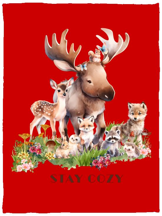 The Grumpy Cookies - Woodland Babies Stay Cozy Plush Fleece Blanket - 30x40