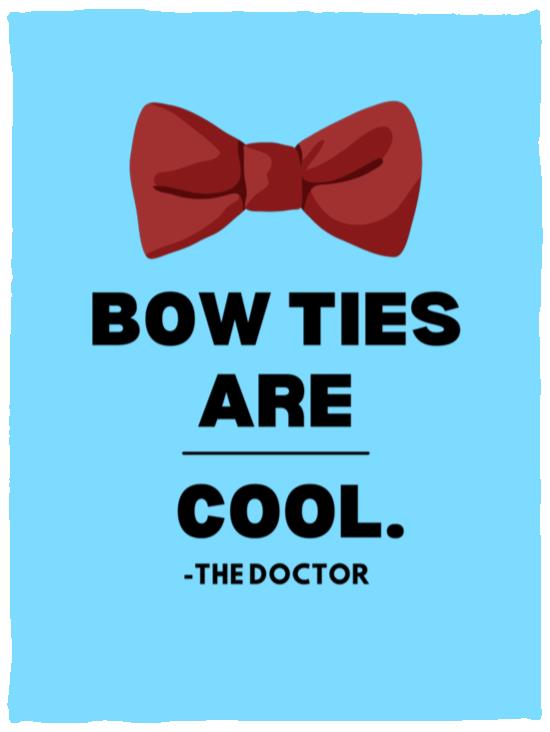 Dr Who - Bow Ties Are Cool Cozy Plush Fleece Blanket - 30x40
