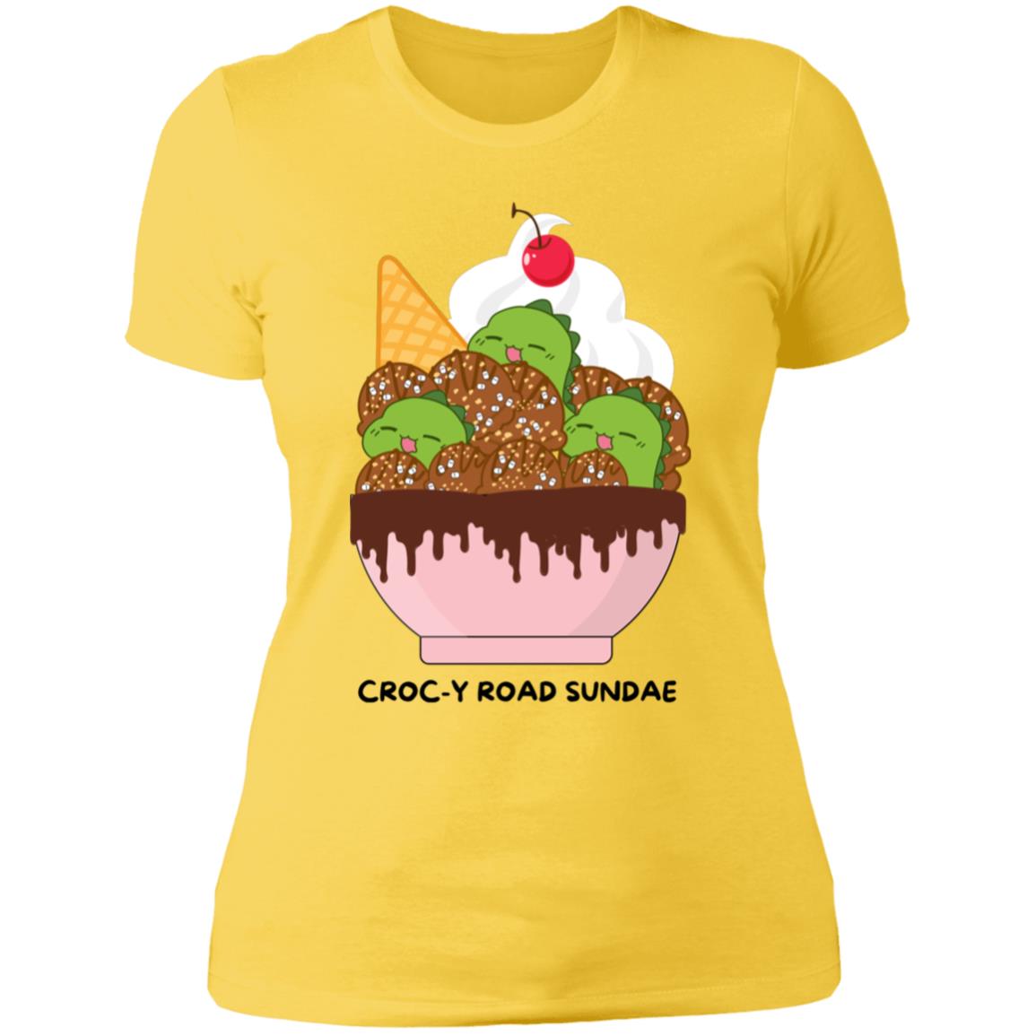 The Grumpy Cookies - Croc-y Road Sundae Ladies Boyfriend T-Shirt
