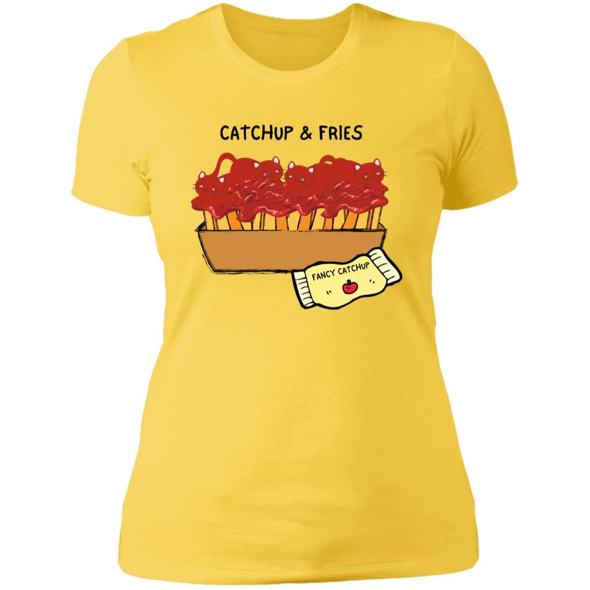 The Grumpy Cookies - Catchup & Fries Ladies Boyfriend T-Shirt