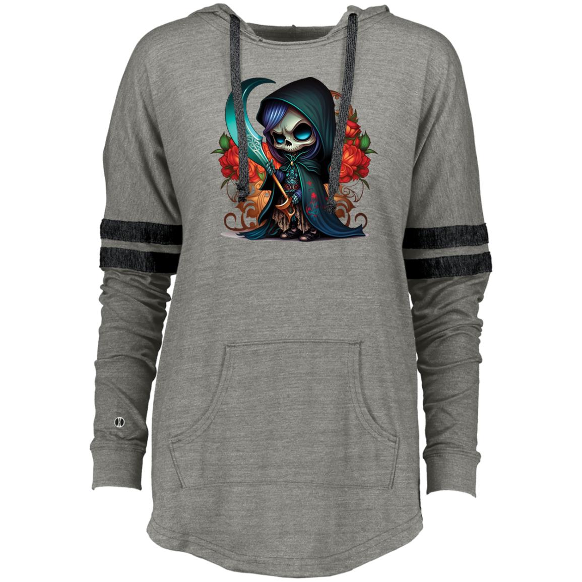 The Grumpy Cookies - Evie the Grim Reaper Ladies Hooded Low Key Pullover