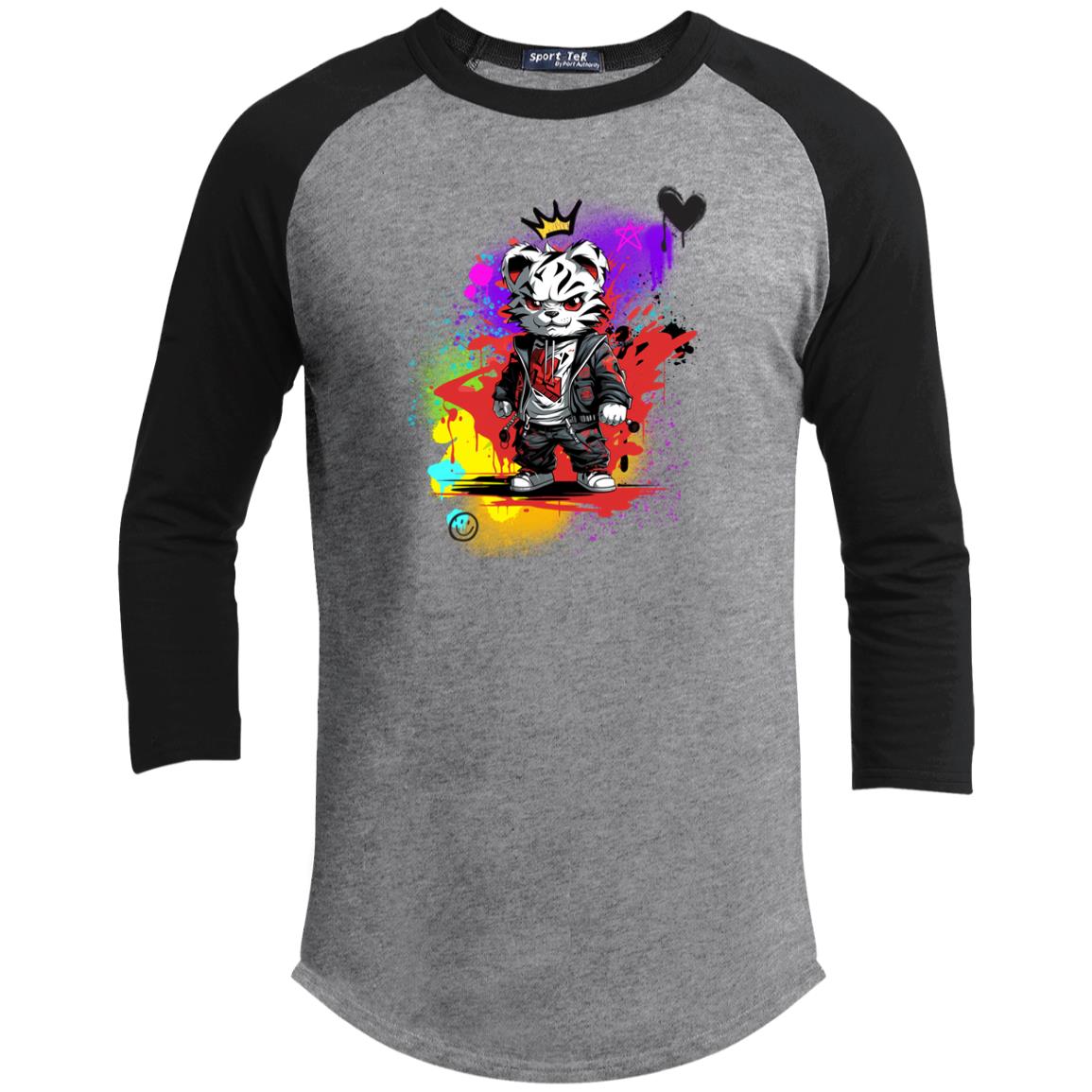 The Grumpy Cookies - Felix the White Tiger Youth 3/4 Raglan Sleeve Shirt