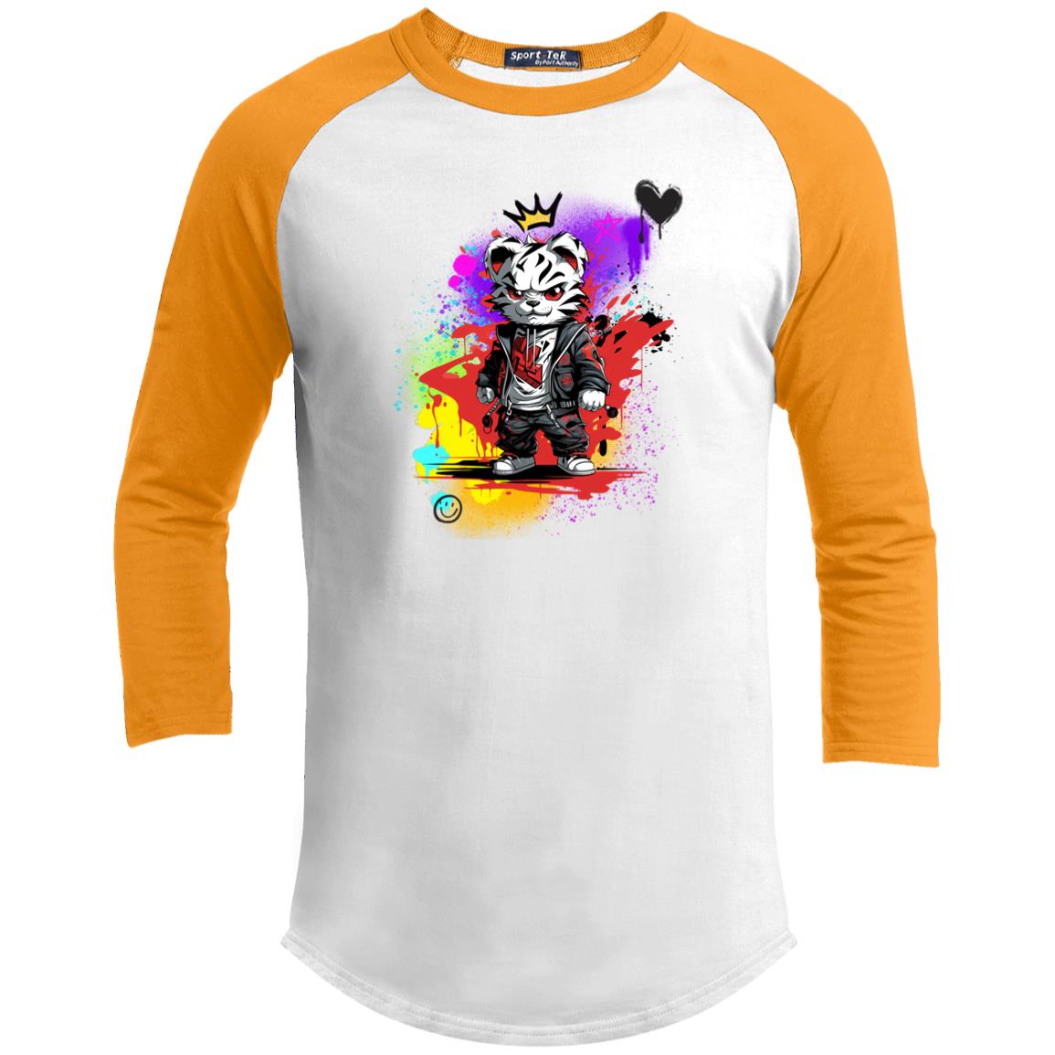The Grumpy Cookies - Felix the White Tiger Youth 3/4 Raglan Sleeve Shirt