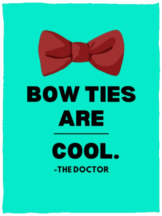 Dr Who - Bow Ties Are Cool Cozy Plush Fleece Blanket - 30x40