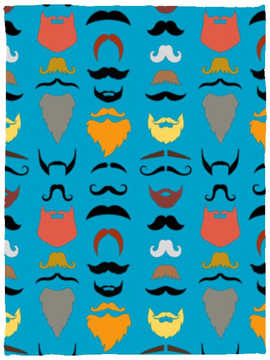 The Grumpy Cookies - Staches and Beards Cozy Plush Fleece Blanket - 30x40