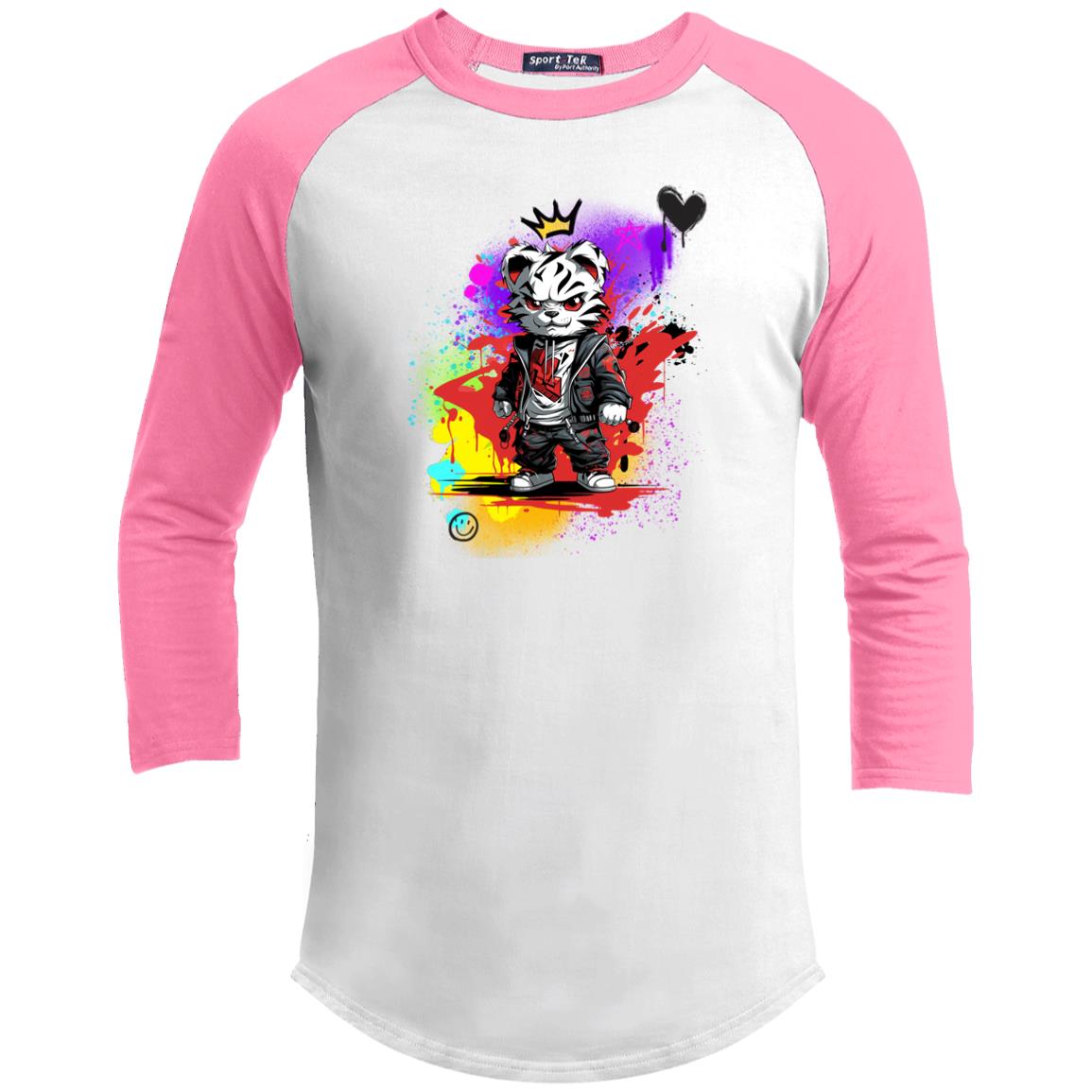The Grumpy Cookies - Felix the White Tiger Youth 3/4 Raglan Sleeve Shirt