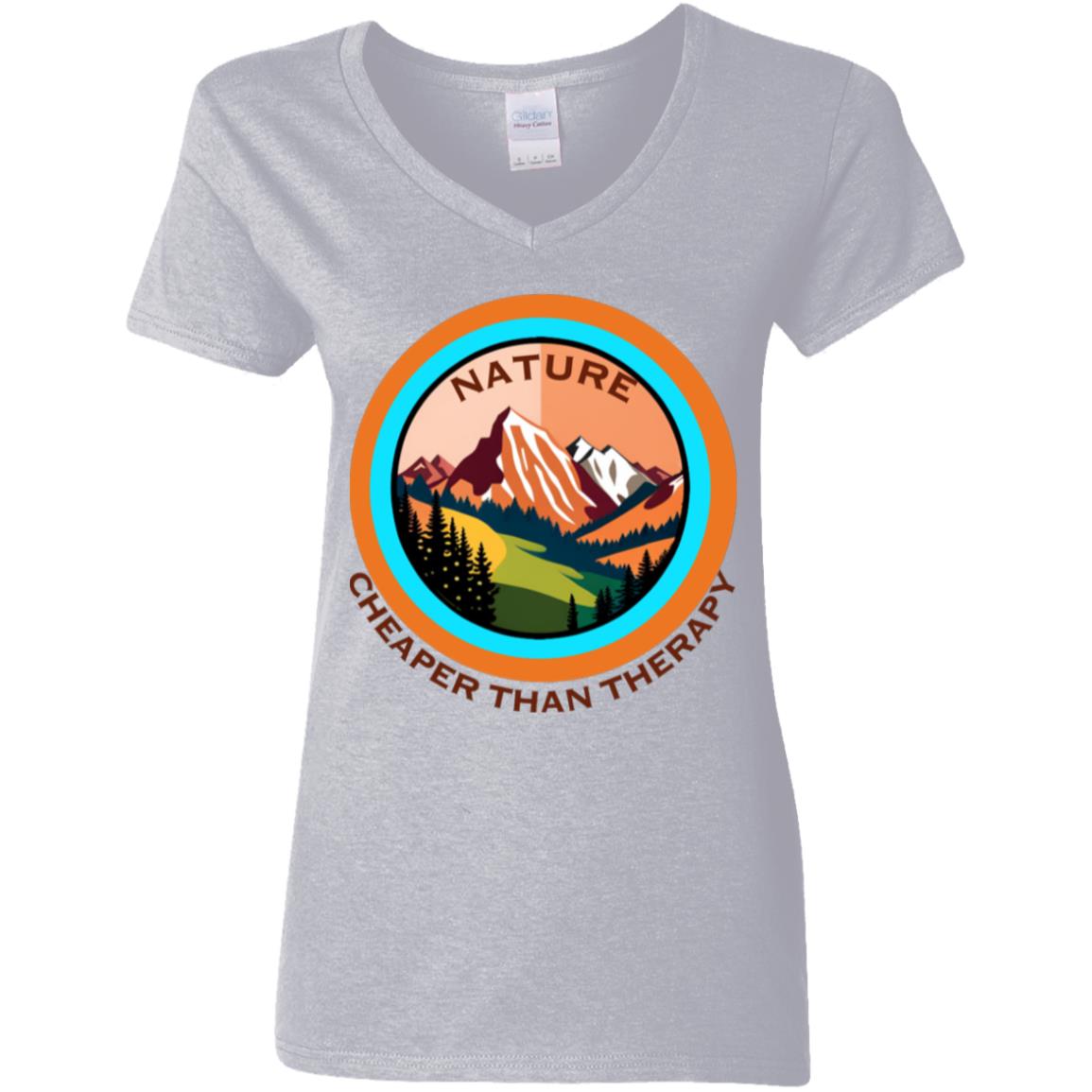 The Grumpy Cookies - Cheaper than Therapy Ladies V-Neck T-Shirt