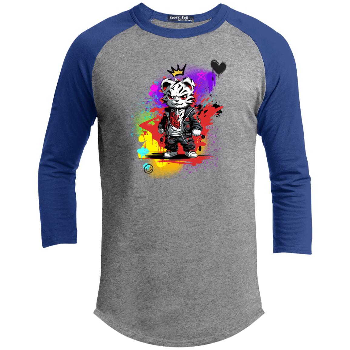 The Grumpy Cookies - Felix the White Tiger Youth 3/4 Raglan Sleeve Shirt
