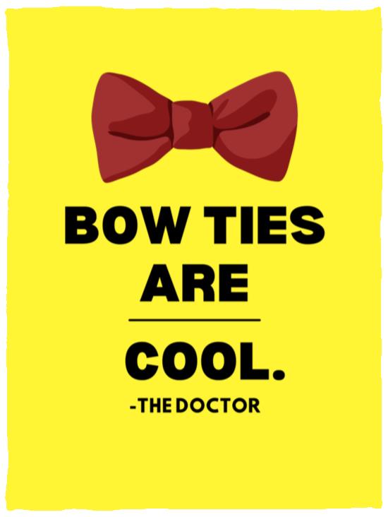 Dr Who - Bow Ties Are Cool Cozy Plush Fleece Blanket - 30x40