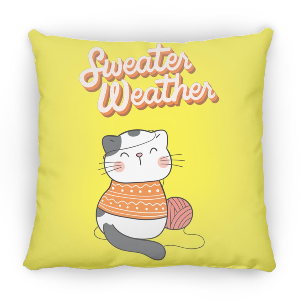 The Grumpy Cookies - Sweater Weather Cat Small Square Pillow