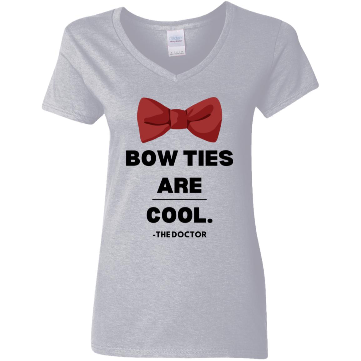 Dr Who - Bow Ties Are Cool Ladies V-Neck T-Shirt