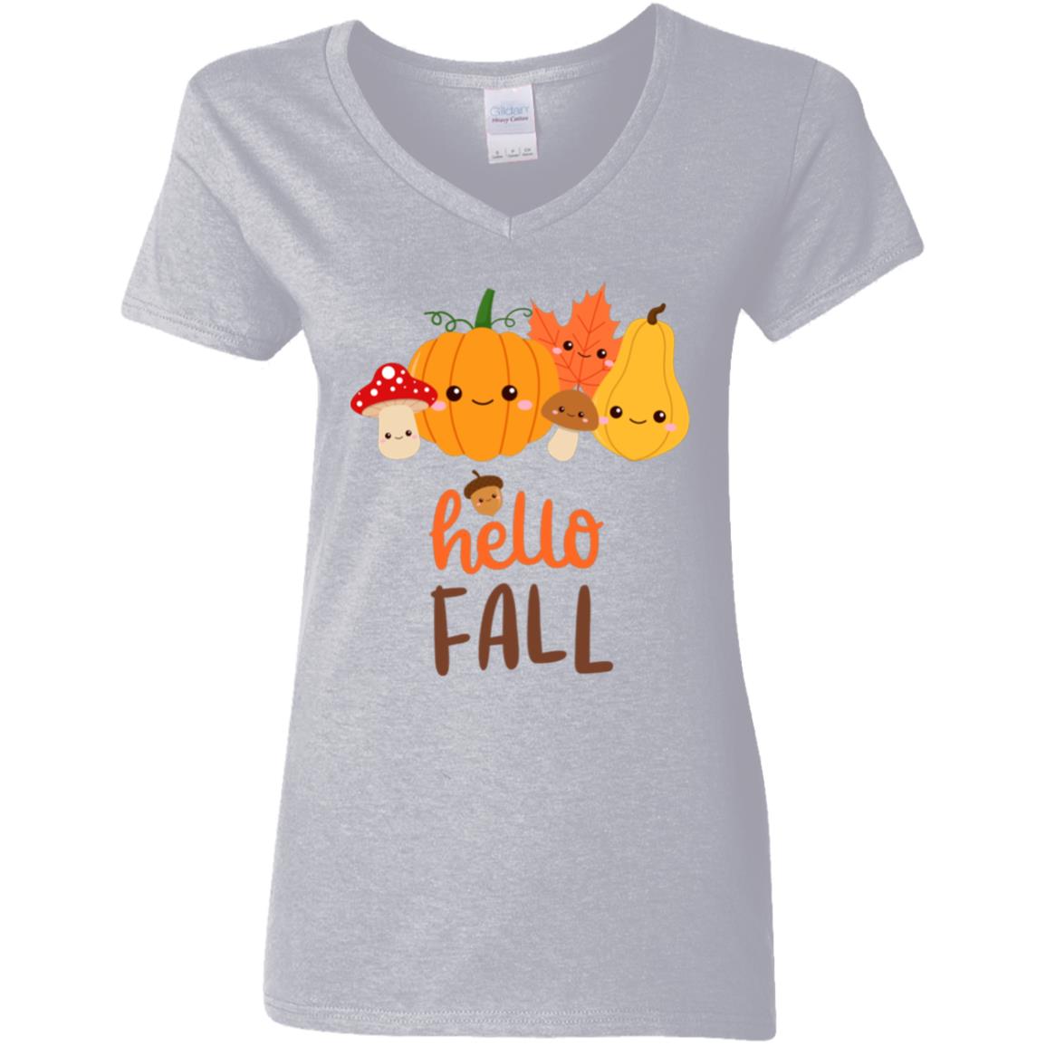 The Grumpy Cookies - Hello Fall Ladies V-Neck T-Shirt
