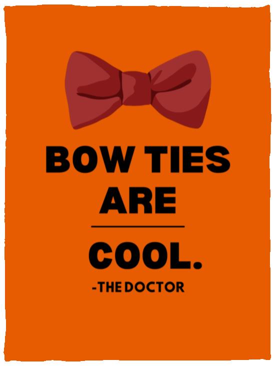 Dr Who - Bow Ties Are Cool Cozy Plush Fleece Blanket - 30x40