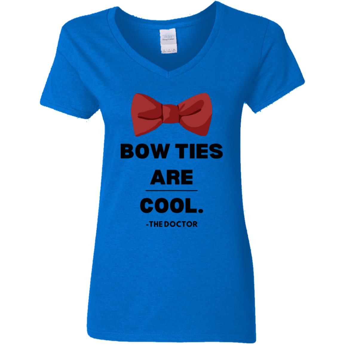 Dr Who - Bow Ties Are Cool Ladies V-Neck T-Shirt