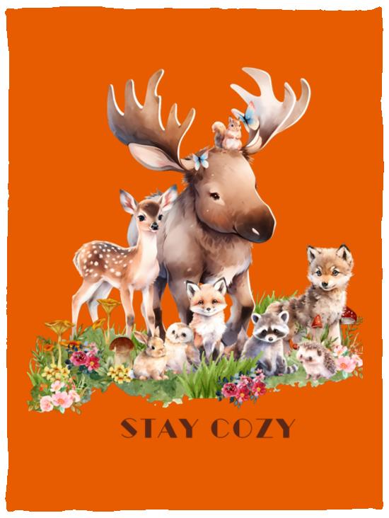 The Grumpy Cookies - Woodland Babies Stay Cozy Plush Fleece Blanket - 30x40