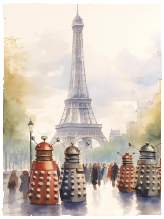Dr Who - Daleks in Paris Cozy Plush Fleece Blanket - 30x40