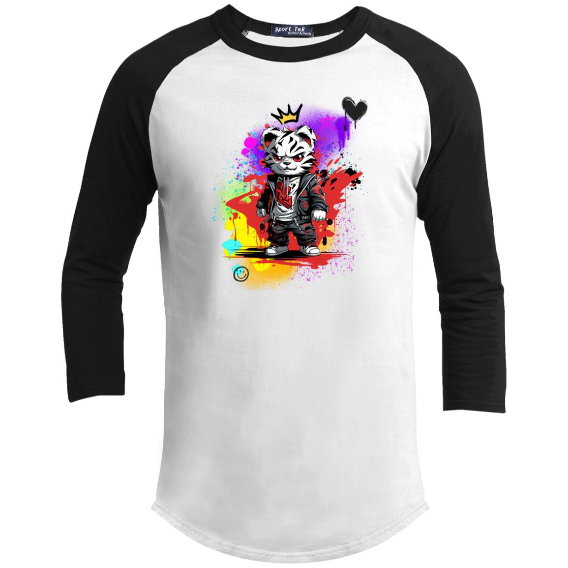 The Grumpy Cookies - Felix the White Tiger Youth 3/4 Raglan Sleeve Shirt