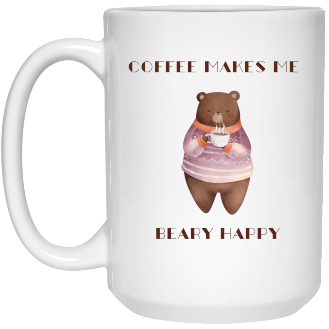 The Grumpy Cookies - Beary Happy 15 oz. White Mug