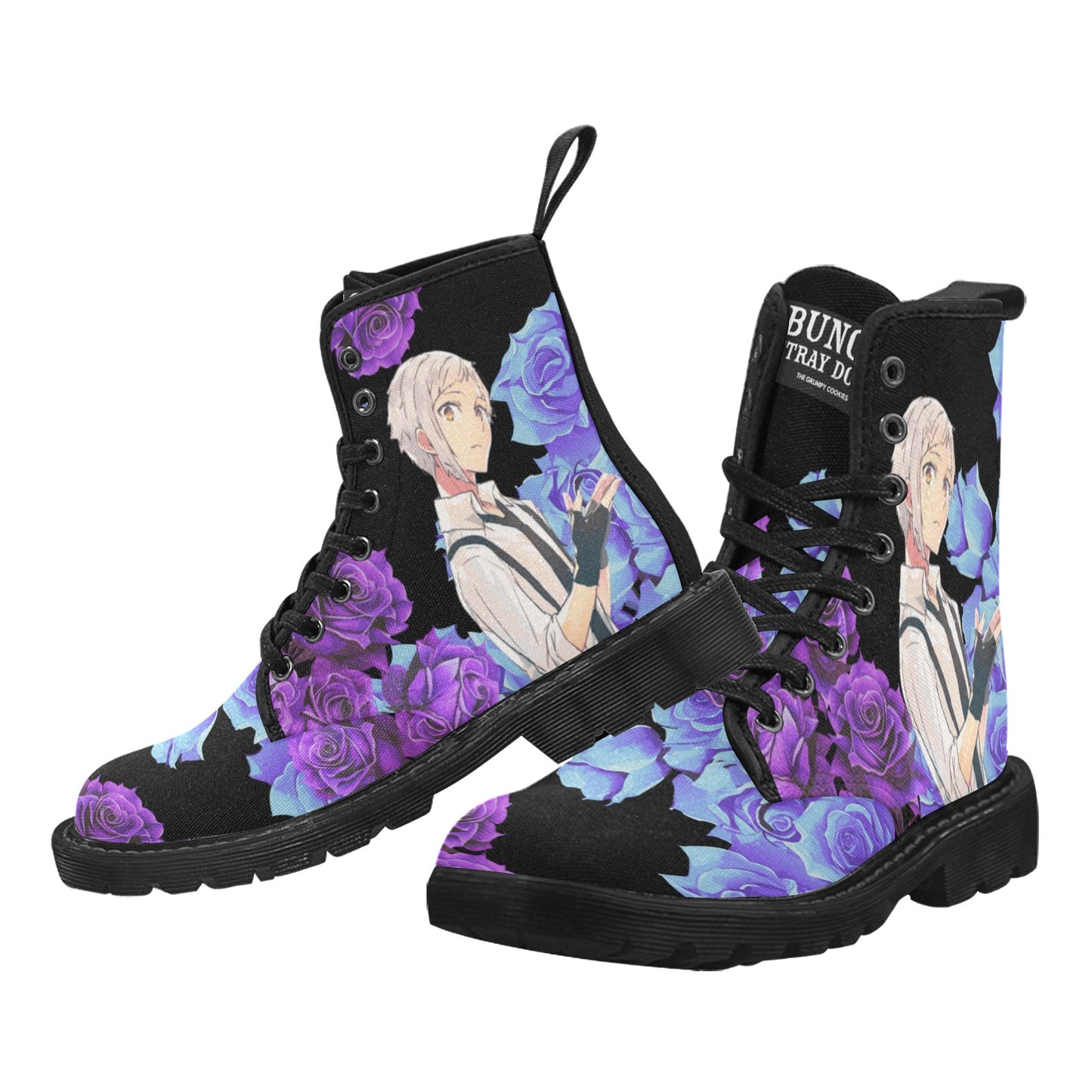 Bungo Stray Dogs - Everything's Coming Up Roses Men's Lace Up Canvas Boots