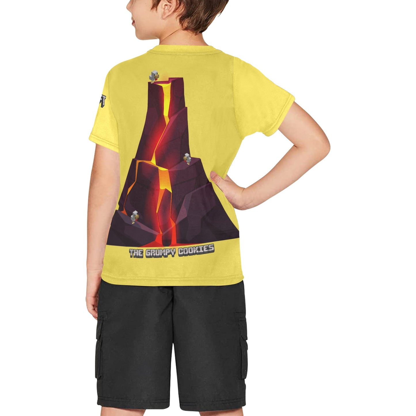 Minecraft - Lava Chicken Big Boy's All Over Print Crew Neck T-Shirt