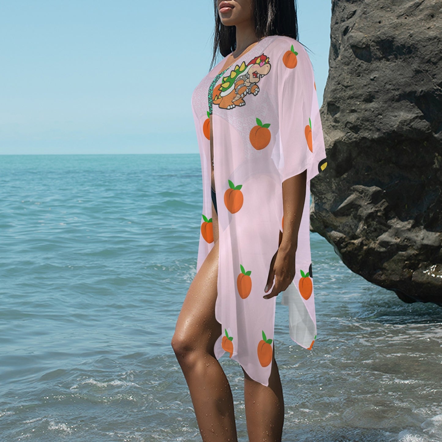 Bowser Loves Peaches Peaches Peaches Peaches Peaches Women's Long Cover Up