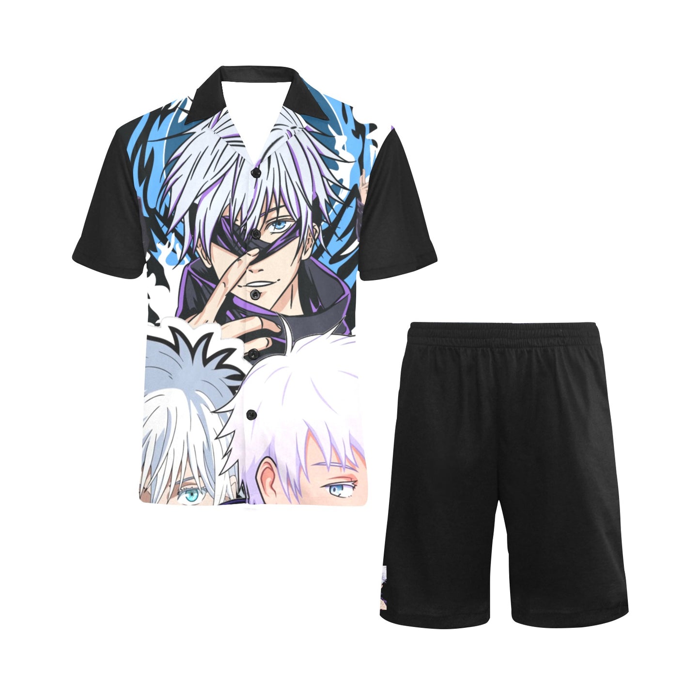 Jujutsu Kaisen - Peek-A-Boo Gojo Men's V-Neck Short Pajama Set