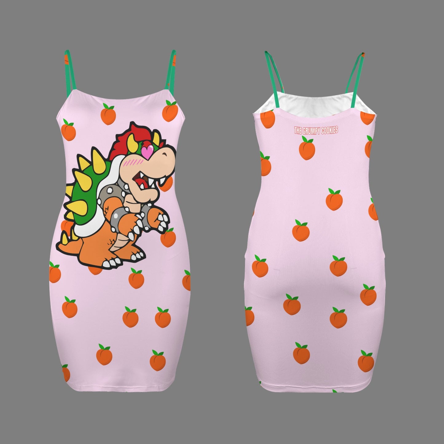 Bowser Loves Peaches Peaches Peaches Peaches Peaches Backless Spaghetti Strap Bodycon Dress