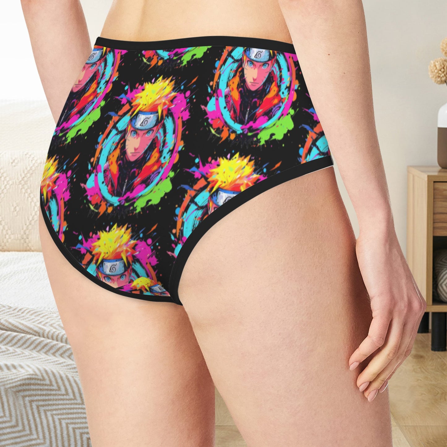 Naruto - Technicolor Naruto Women's Mid Rise Black Underwear