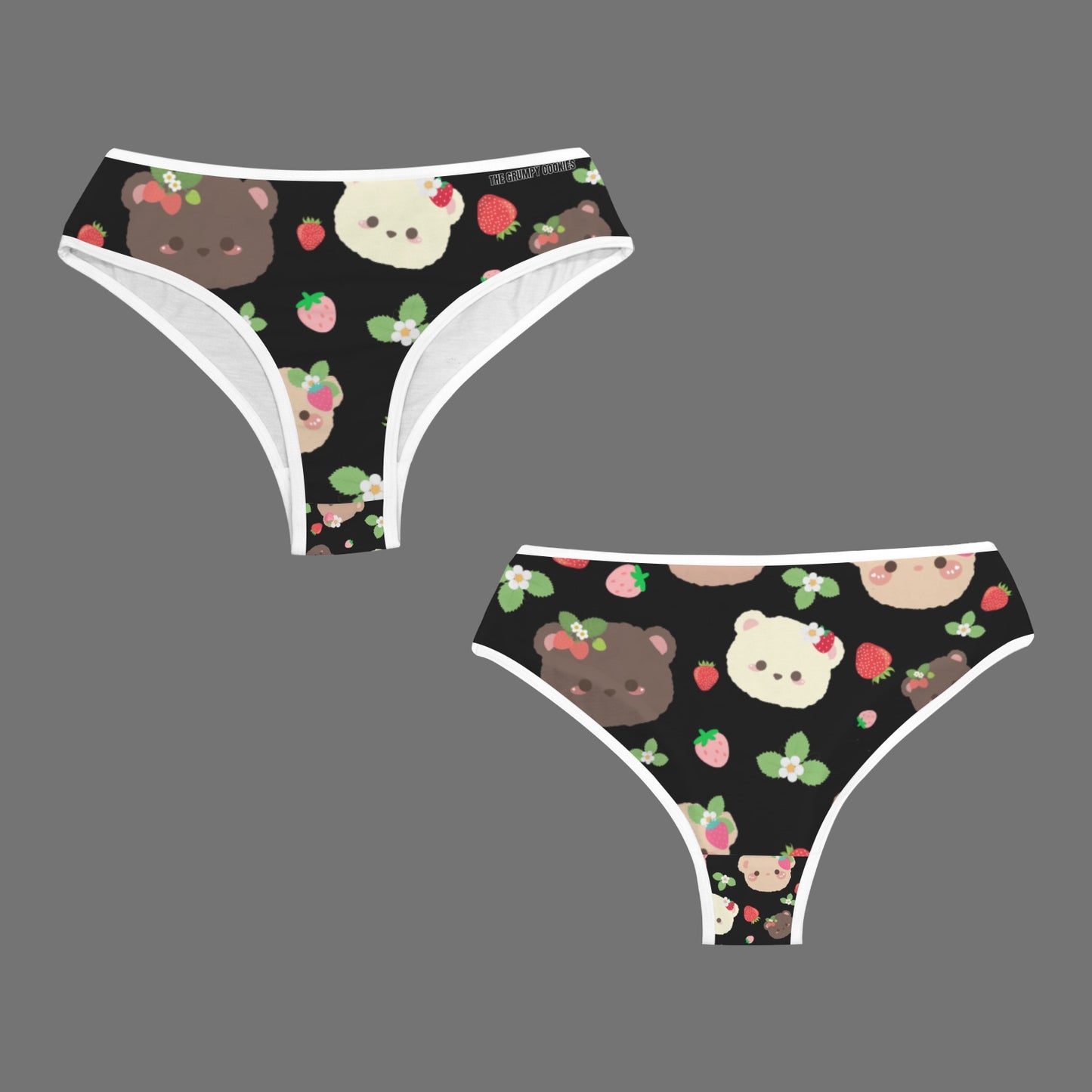 The Grumpy Cookies - Strawbeary Pals Gangs All Here Women's Mid Rise Black Underwear