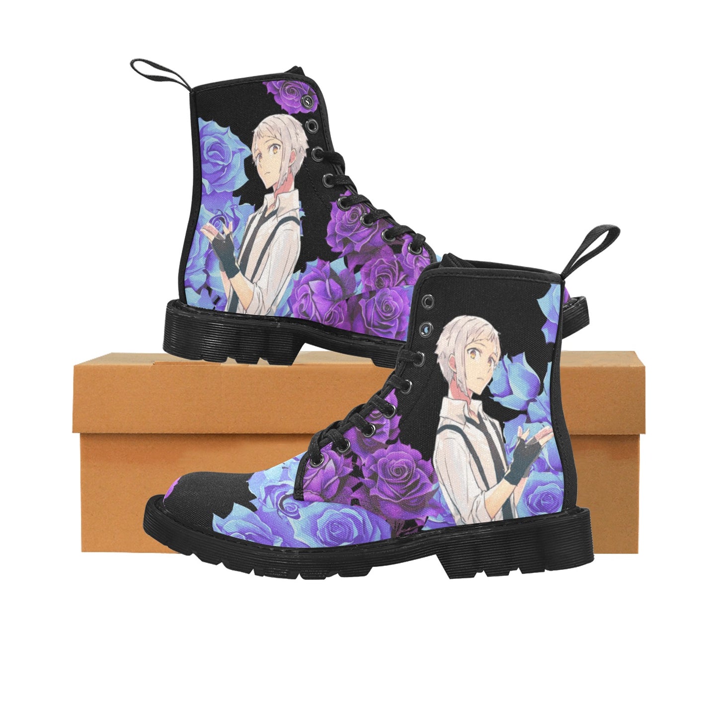 Bungo Stray Dogs - Everything's Coming Up Roses Men's Lace Up Canvas Boots
