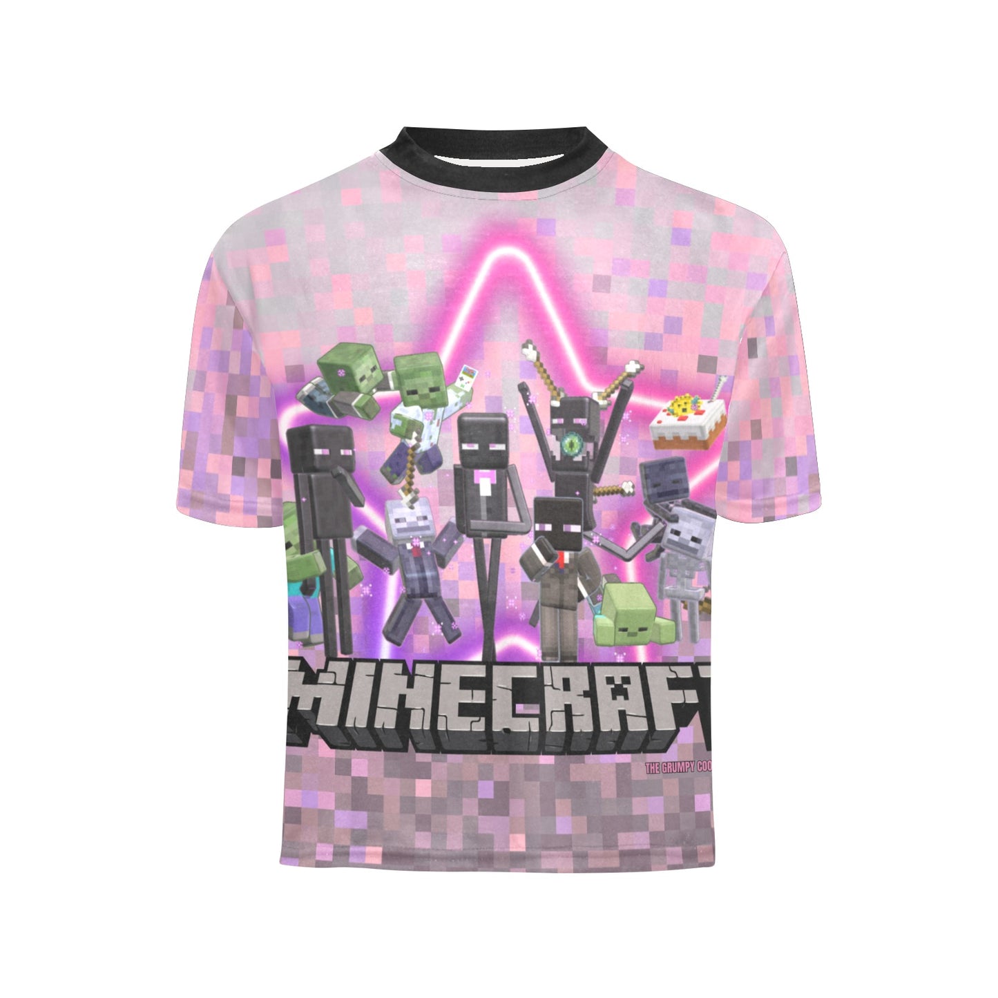 Minecraft - Like a Star Big Girls All Over Print Crew Neck T-Shirt